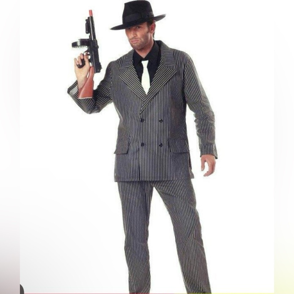 Men's Gangster costume- Black and White size medium size 40-42 new with tag